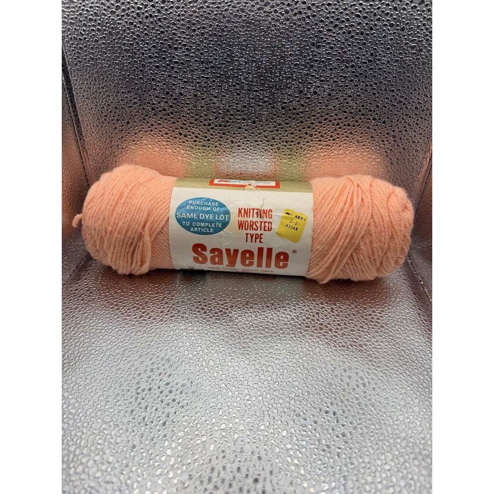 VTG Dawn Sayelle Dupont Orlon Acrylic 4ply Worsted Yarn 4oz Lt Peach 1016